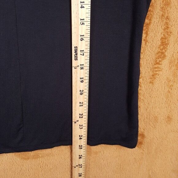 CARMEN MARC VALVO Womens Top Medium Black Pullover Studded VNeck Stretch Rayon - Picture 5 of 6